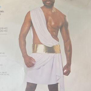 California Costumes Men s White Toga with Gold Belt